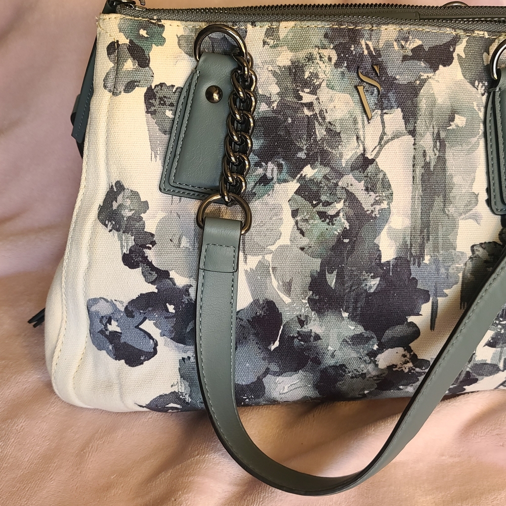Simply Vera Vera Wang Floral Canvas Bag - Blue and Cream